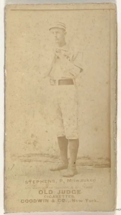 George Benjamin "Ben" Stephens, Pitcher, Milwaukee, from the Old Judge series (N172) for Old Judge Cigarettes