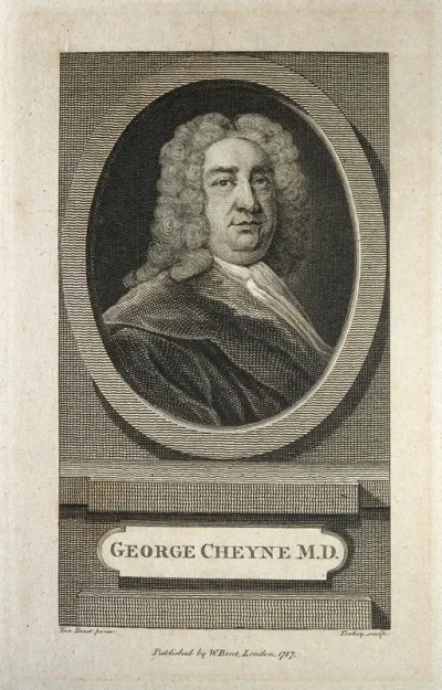 George Cheyne. Line engraving by J. Tookey, 1787, after J. van Diest