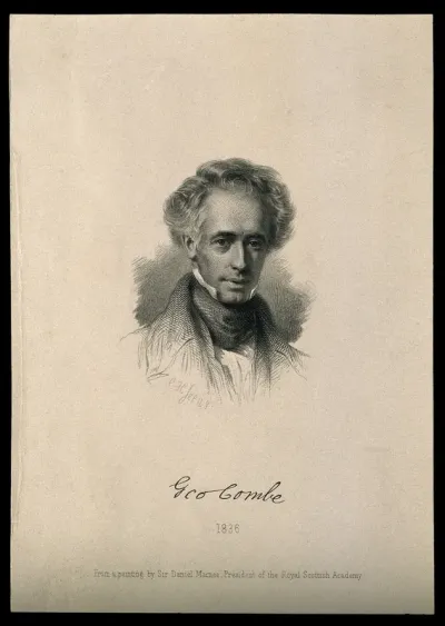 George Combe. Stipple engraving by C. H. Jeens, 1878, after Sir D. Macnee
