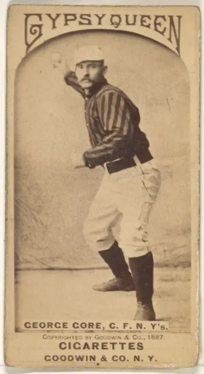 George F. "Piano Legs" Gore, Center Field, New York, from the Old Judge series (N172) for Gypsy Queen Cigarettes