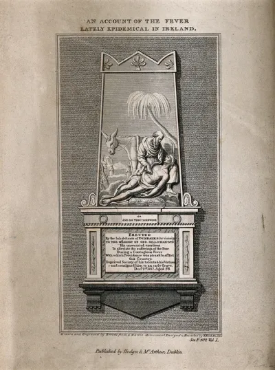 George Gillichan: monument showing the good Samaritan, erected in honour of Dr