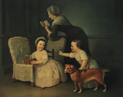 George Harry Grey, later 6th Earl of Stamford (1765-1845) and Lady Henrietta Grey, later Lady Chetwode (1764-1826) as Children, with their Nurse