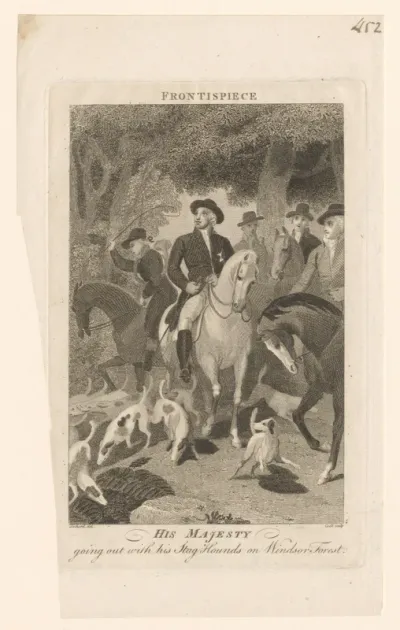 George III, koning van het Verenigd Koninkrijk, op jacht