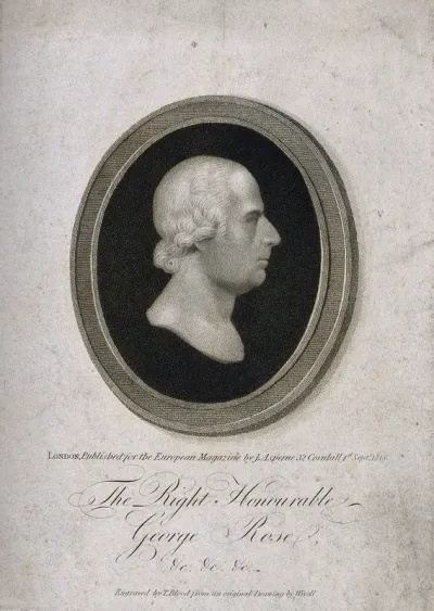 George Rose, in profile, in a roundel