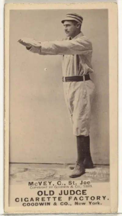 George W. McVey, Catcher, St. Joseph Clay Eaters, from the Old Judge series (N172) for Old Judge Cigarettes