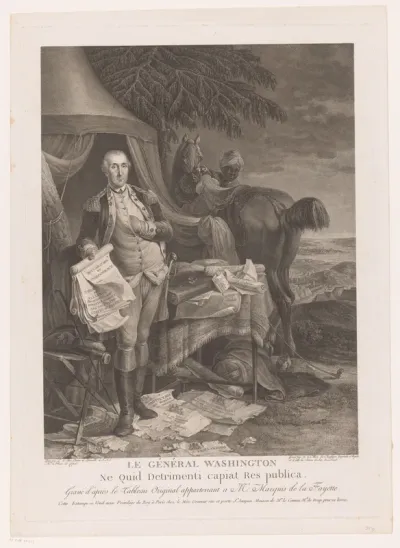 George Washington met de Amerikaanse Onafhankelijkheidsverklaring