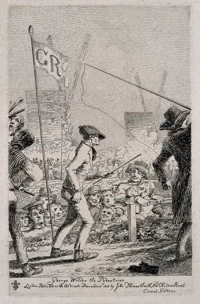 George Wilson, a pedestrian, on a road lined with people