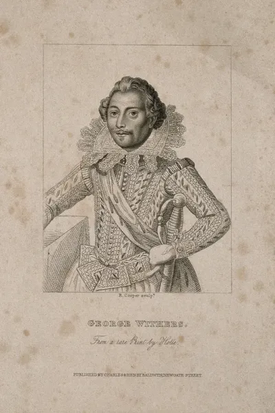 George Wither. Stipple engraving by R. Cooper after W. Hole, 1617