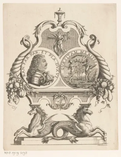 Geornamenteerd object met het portret van Ranuccio Farnese II, hertog van Parma en Piacenza