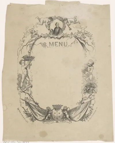 Geornamenteerde omlijsting voor een menu