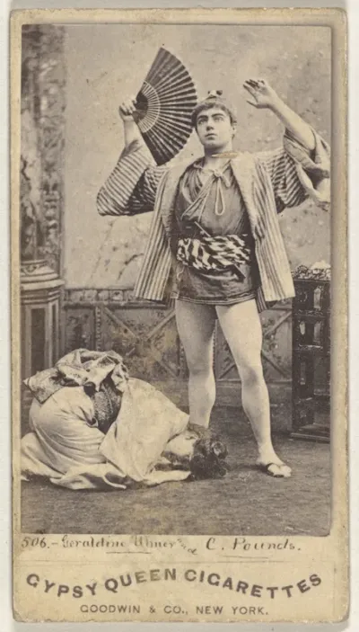 Geraldine Uhner and C. Pounds, from the Actors and Actresses series (N171) for Gypsy Queen Cigarettes