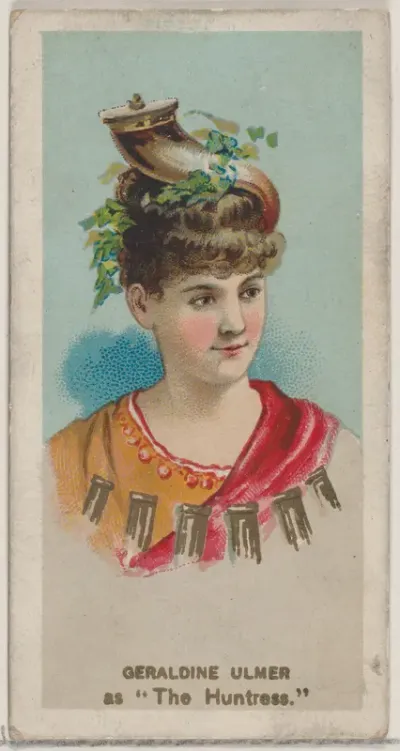 Geraldine Ulmer as "The Huntress," from the series Fancy Dress Ball Costumes (N73) for Duke brand cigarettes