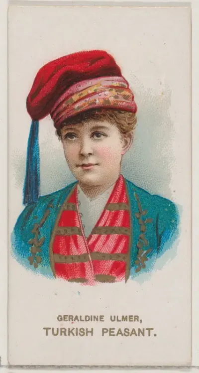 Geraldine Ulmer as Turkish Peasant, from the set Actors and Actresses, Second Series (N71) for Duke brand cigarettes