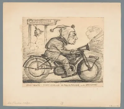 Gerard Nolst Trenité op de motorfiets