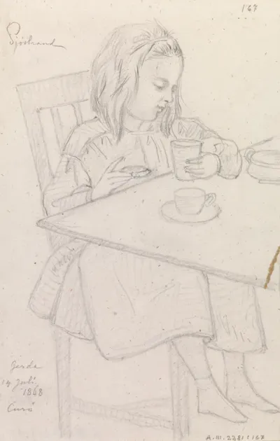Gerda at the Coffee Table