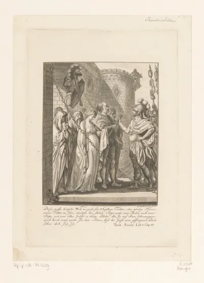 Germanen overhandigen het zwaard aan de Romeinen