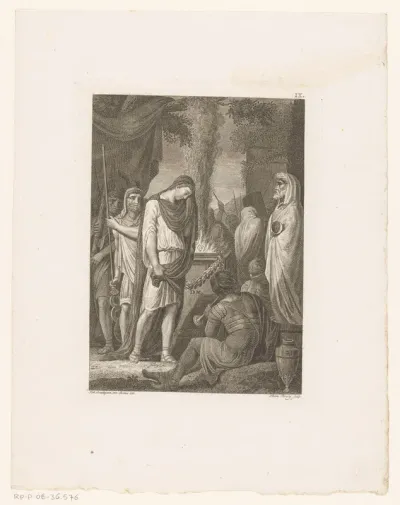 Germanicus bij een brandend offer op een altaar