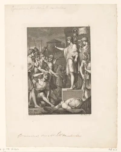 Germanicus spreekt soldaten toe