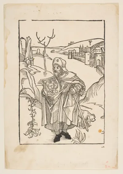 Gerson as a Pilgrim, frontispiece to Gersonis Opera, 1489