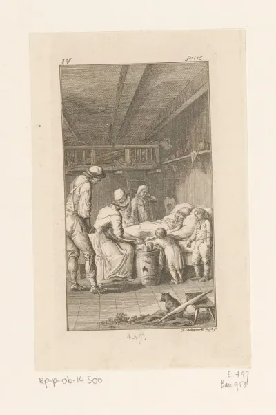 Gertrude aan het sterfbed van Catharina
