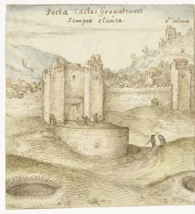 Gesloten poort tot het kasteel (Alhambra) te Granada