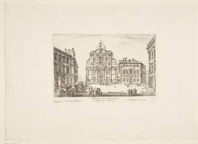 Gesù-kirken. 1. Casa Profesa. 2. Palazzo Altieri. 3. Palazzo Petroni