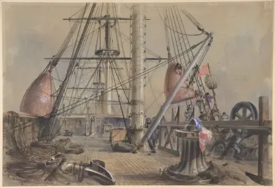 Getting Out One of the Great Buoys: The Deck of the Great Eastern Looking From the Forecastle