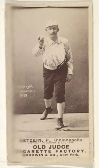 Getzein, Pitcher, Indianapolis, from the Old Judge series (N172) for Old Judge Cigarettes