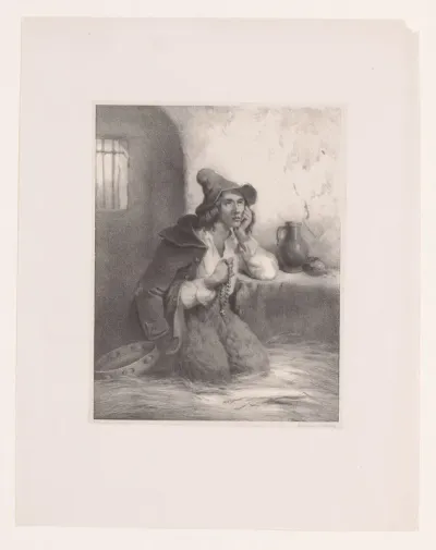 Gevangene met rozenkrans in zijn hand