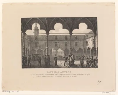 Gevangenen in de Beurs van Antwerpen, 1830