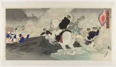 Gevecht aan de oever van de Aihe rivier bij Jiuliancheng