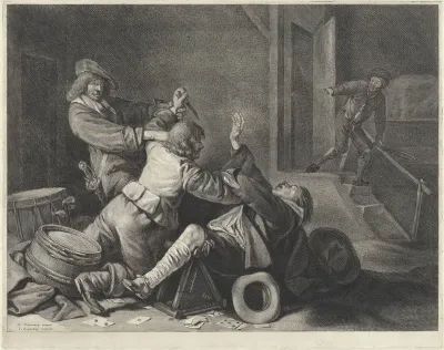 Gevecht in een interieur