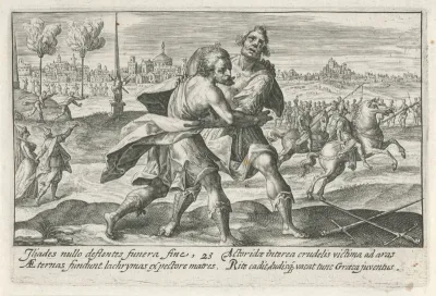Gevecht tussen Ajax en Odysseus