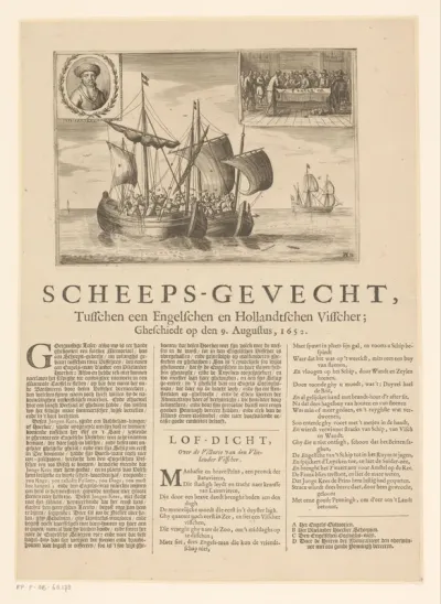 Gevecht tussen een Engelse en Hollandse vissersboot