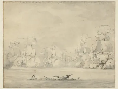 Gevechten tijdens de eerste dag van de Vierdaagse Zeeslag, 1666