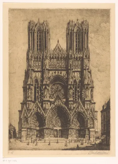 Gevel van de kathedraal van Reims