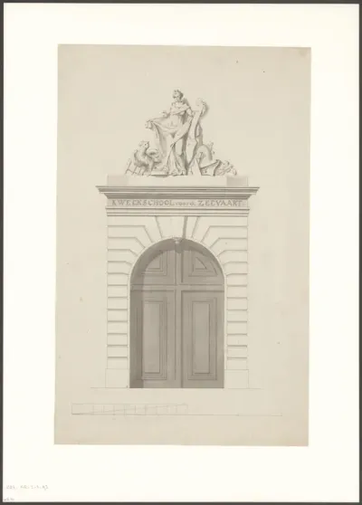 Gevel van de Kweekschool voor de Zeevaart
