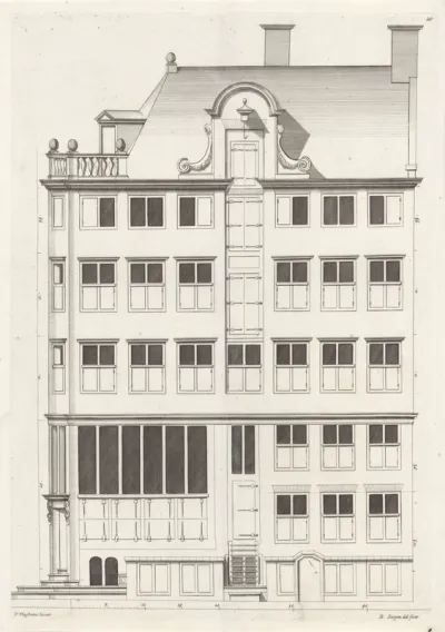Gevel van een woonhuis aan de Kromme Waal te Amsterdam