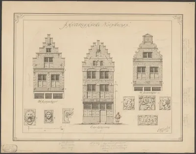 Gevels van Huizen in de St Annastraat en de Enge Kerksteeg