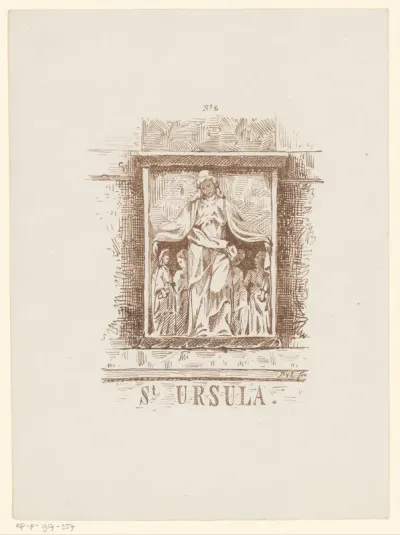 Gevelsteen met de heilige Ursula Begijnhof in Amsterdam