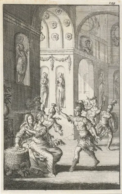 Gewapende mannen ontvoeren een Romeinse bruid