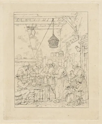 Gezelschap in een interieur