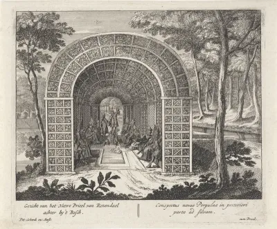 Gezelschap in het prieel van Kasteel Rosendael