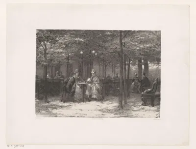 Gezelschap op een terras
