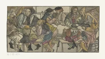 Gezelschap rond een tafel
