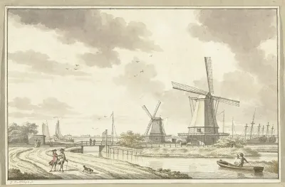 Gezicht aan de Zandhoek, buiten Haarlemmerpoort te Amsterdam