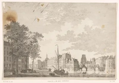 Gezicht bij de Oudehaven te Rotterdam