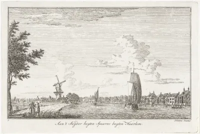Gezicht buiten Haarlem over het Spaarne