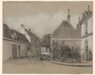 Gezicht in een straat, mogelijk te Utrecht of Zwolle