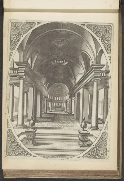 Gezicht in het schip en het koor van een kerk